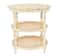 24&#x22; Round Solid Wood End Table with 2 Woven Cane Shelves